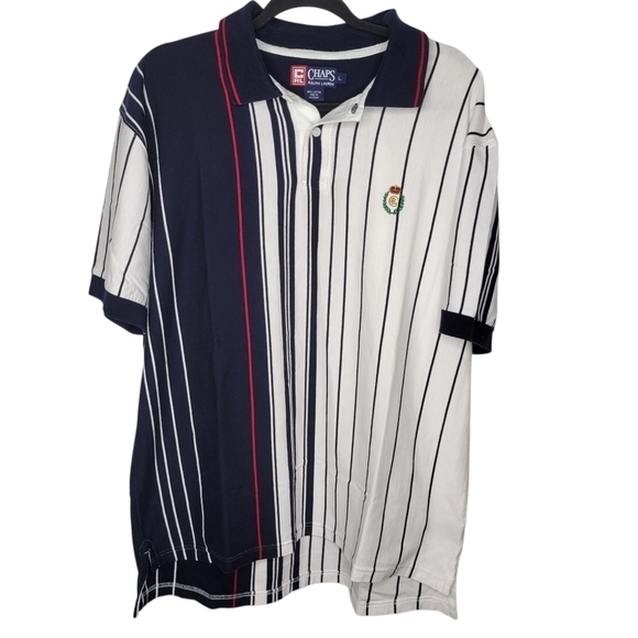 Ralph Lauren Other - Vintage 90s Chaps Ralph Lauren Striped Polo Shirt Size Large in Blue White Red